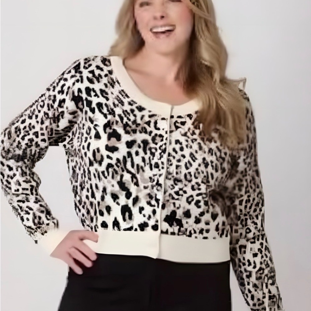 Chic Leopard Print Cashmere Like Cardigan - Women’s - Size: 3X - NWT - Picture 1 of 7